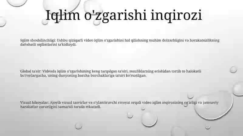 Global Muammolarga Oid Qiziqarli Video Rolik 2