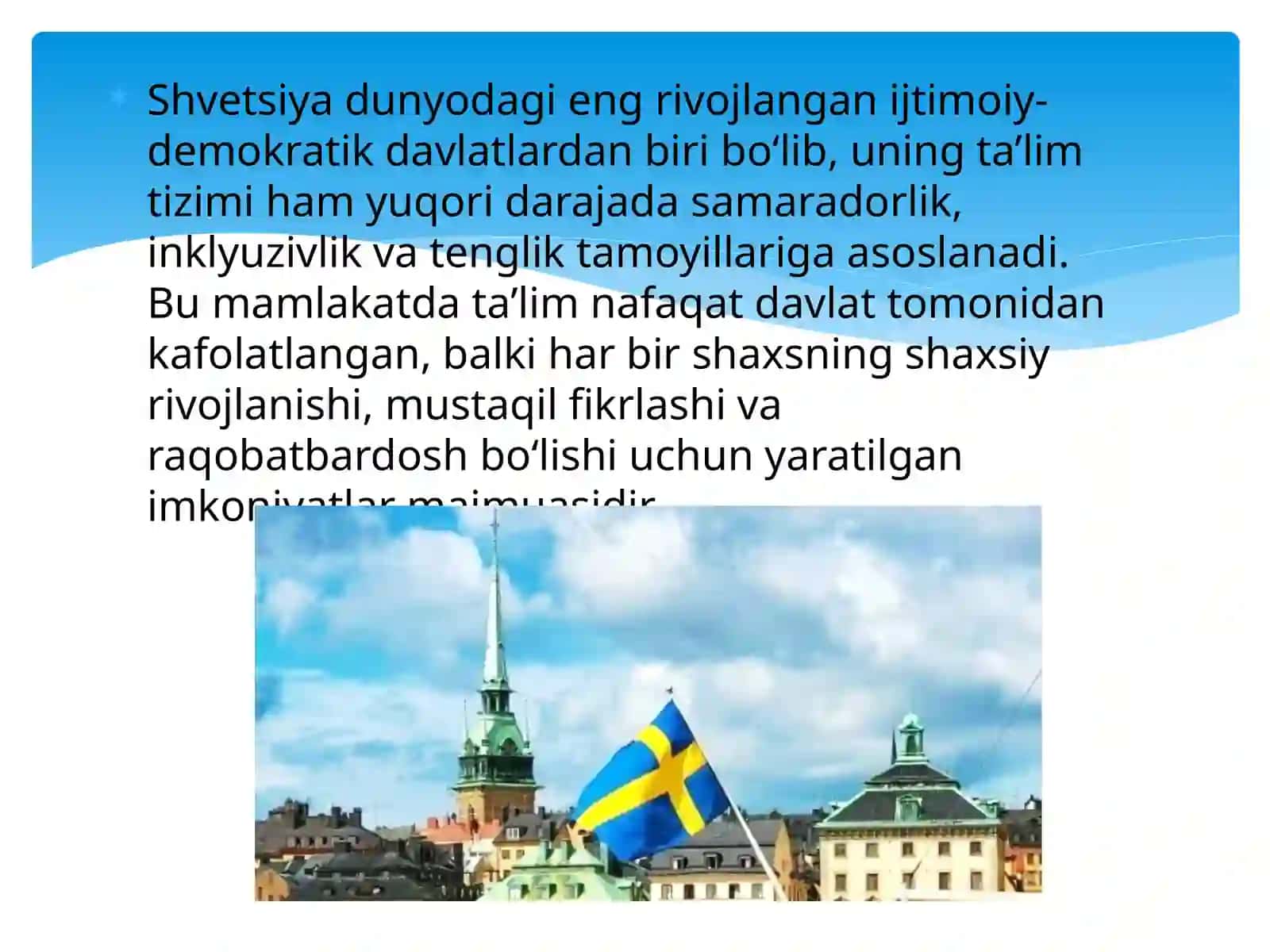 Shvetsiya Davlatini talim tizimi 2