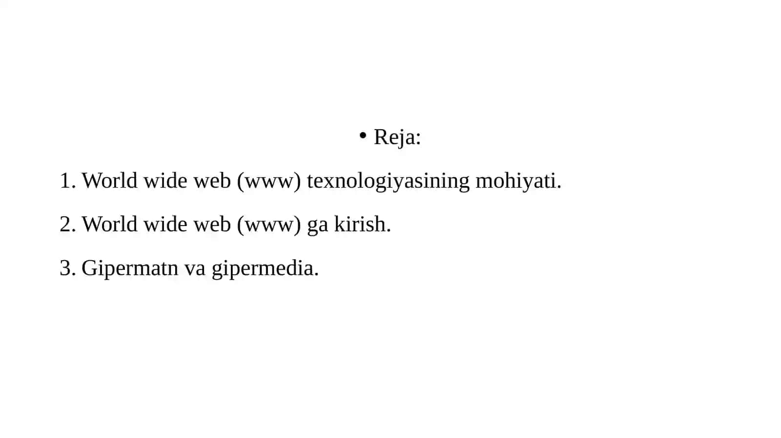 World Wide Web va HTML 2
