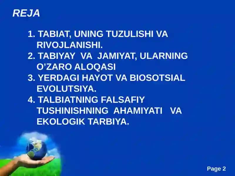 Tabiat va jamiyat falsafasi 2