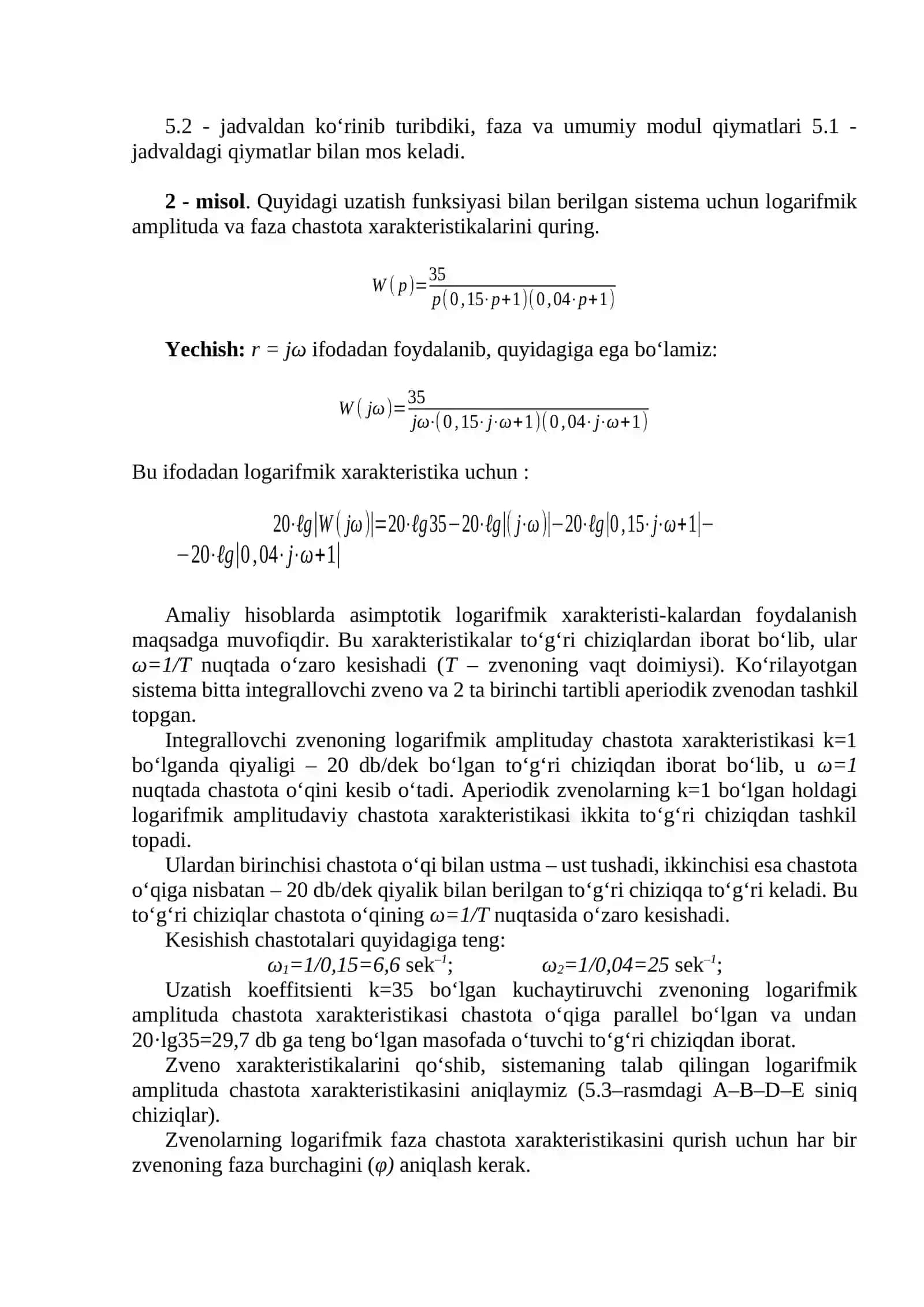 Chastota xarakteristikalarini qurish 2