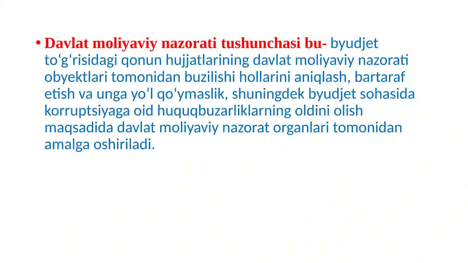 BYUDJET TIZIMI BYUDJETLARINING IJROSINI NAZORAT QILISh 2