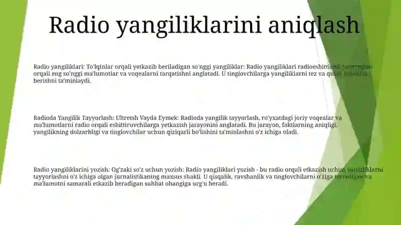 Radioda Yangilik Tayyorlash 2