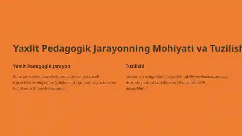 Yaxlit pedagogik jarayon va uning etaplari 2