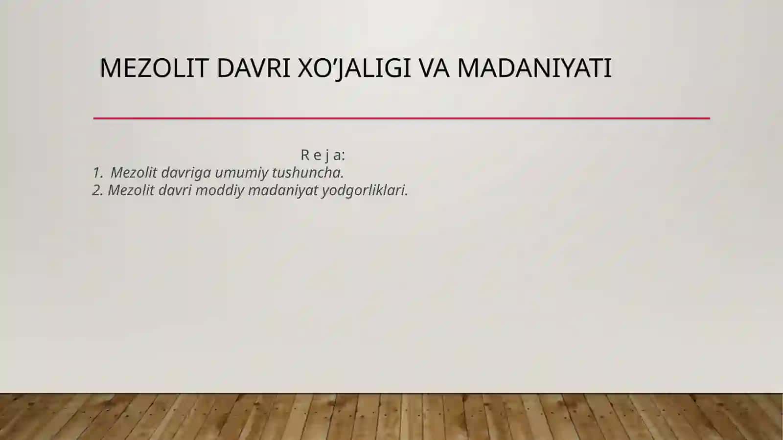 Mezolit Davri Xo'jaligi va Madaniyati 2