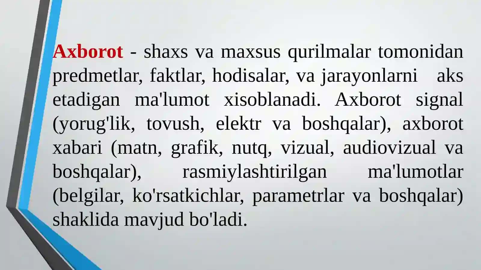 Texnik tizimlarda axborot texnologiyalari fanining predmeti va vazifalari 2