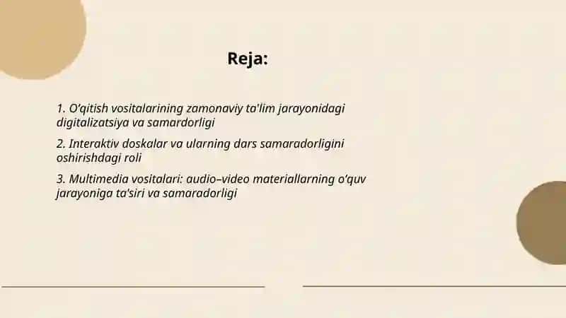 Oʻqitish vositalari va ularning zamonaviy ta‘lim jarayonidagi samardorligi 2