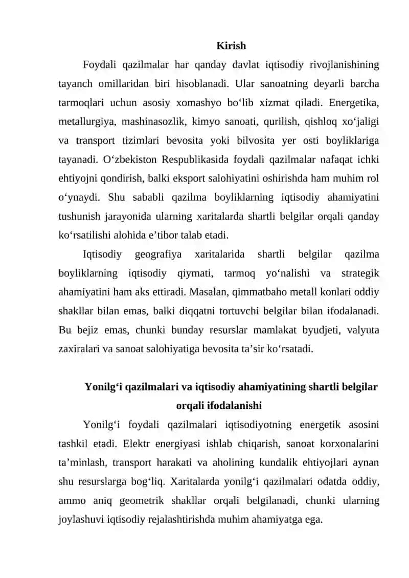 O'zbekiston qazilma boyliklari va ularning shartli belgilari 2