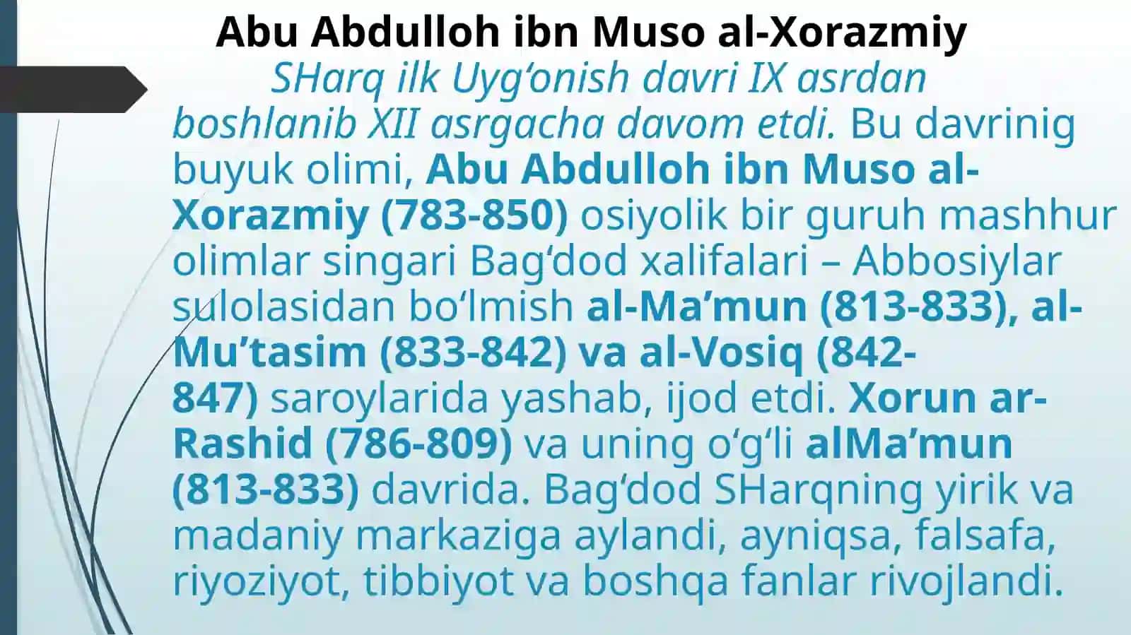 Sharq uyg’onish davri (IX-X-XI) asrlarda ta’lim tarbiya va pedagogik fikrlar rivoji 2