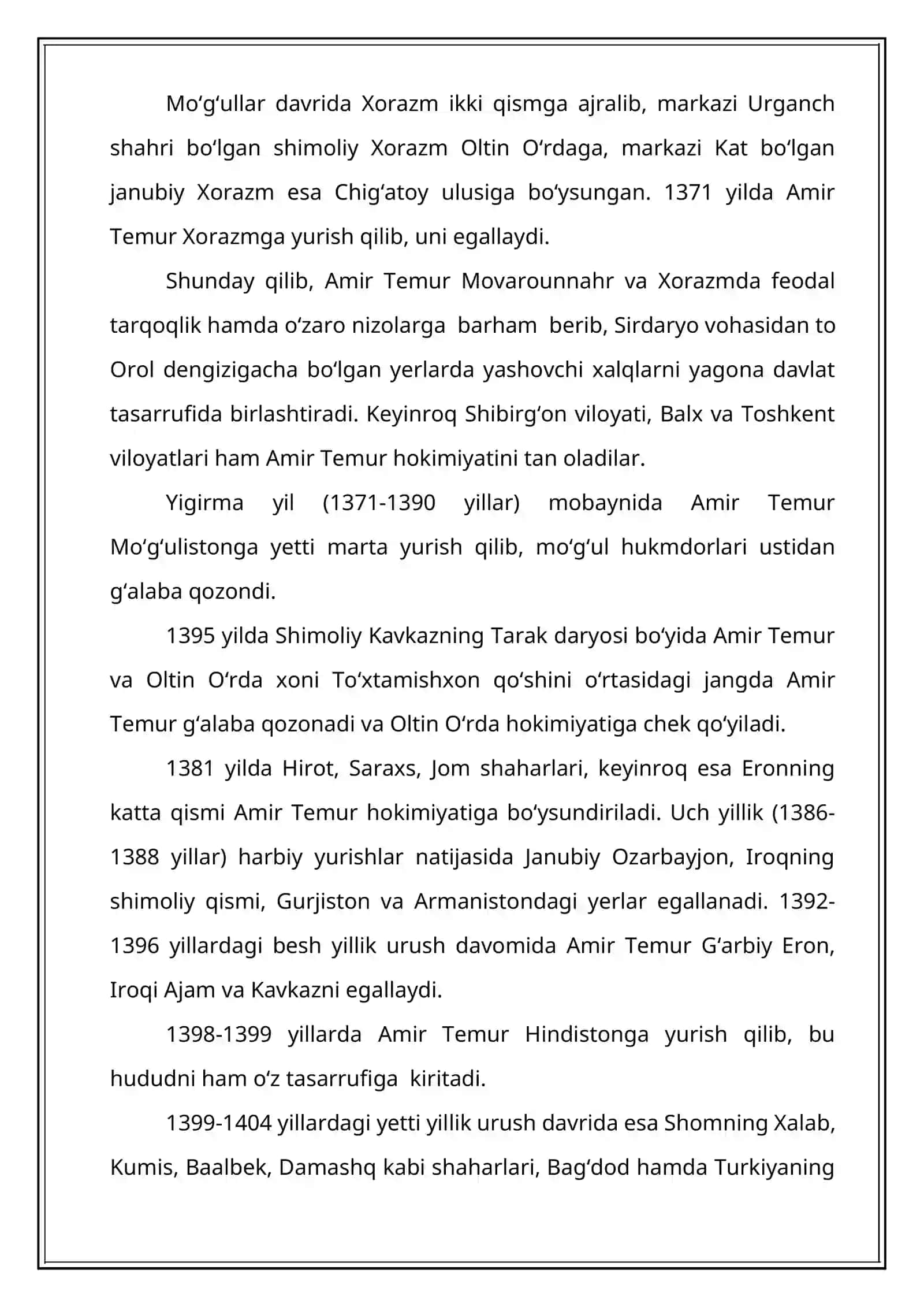 Amir Temur va temuriylar davlati tarixiy geografiyasi 2