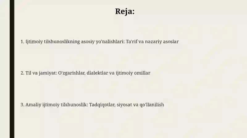 Sotiolingvistikaning asosiy yonalishlari 2