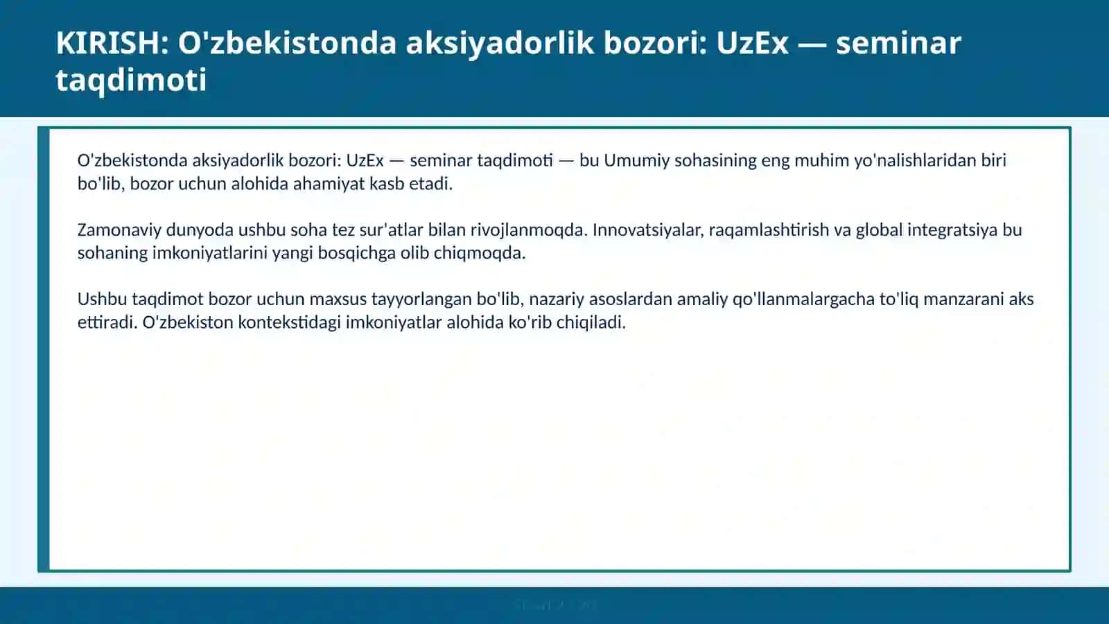 UzEx — SEMINAR TAQDIMOTI 2