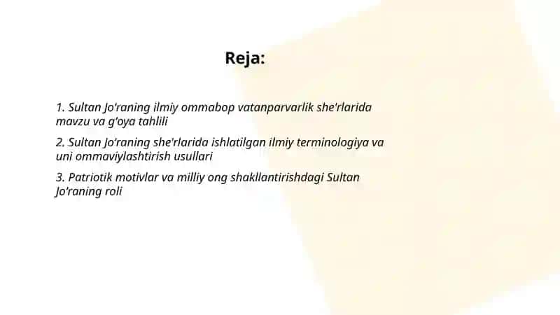 Sultan Joʻraning Ilmiy Ommabop Vatanparvarlik She'rlarini Tahlil Qilish 2