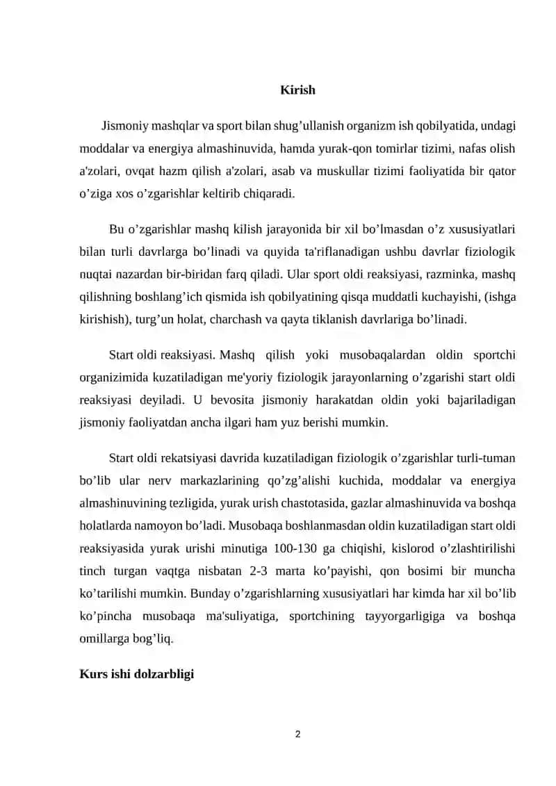 Jismoniy mashiqlar tasnifi 2