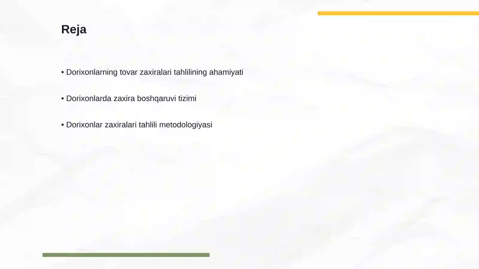 Dorixonlarning tovar zaxiralari tahlili 2