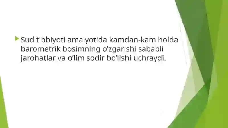 BAROMETRIK BOSIMNING ORGANIZMGA TA'SIRI 2