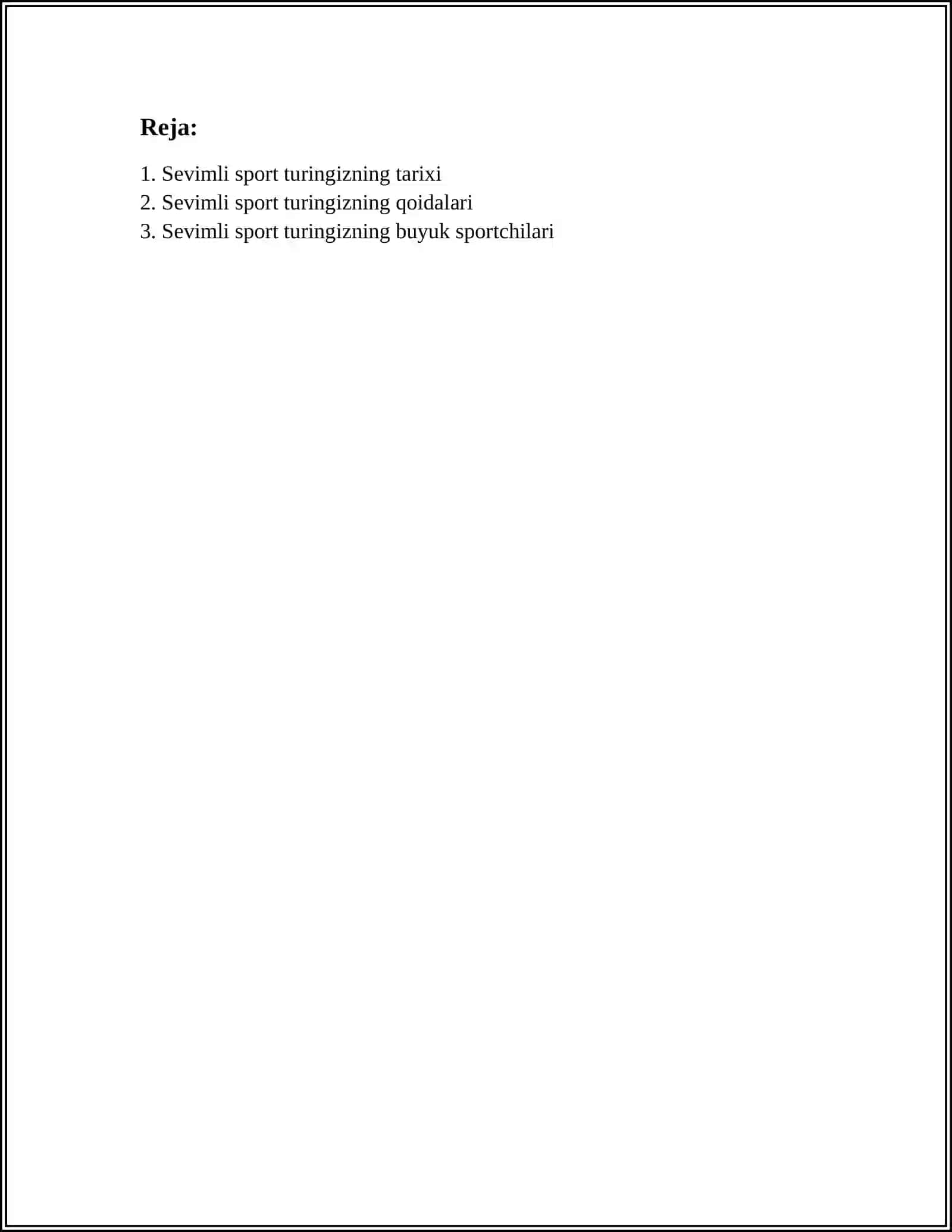 Sevimli sport turingizning tarixi 2
