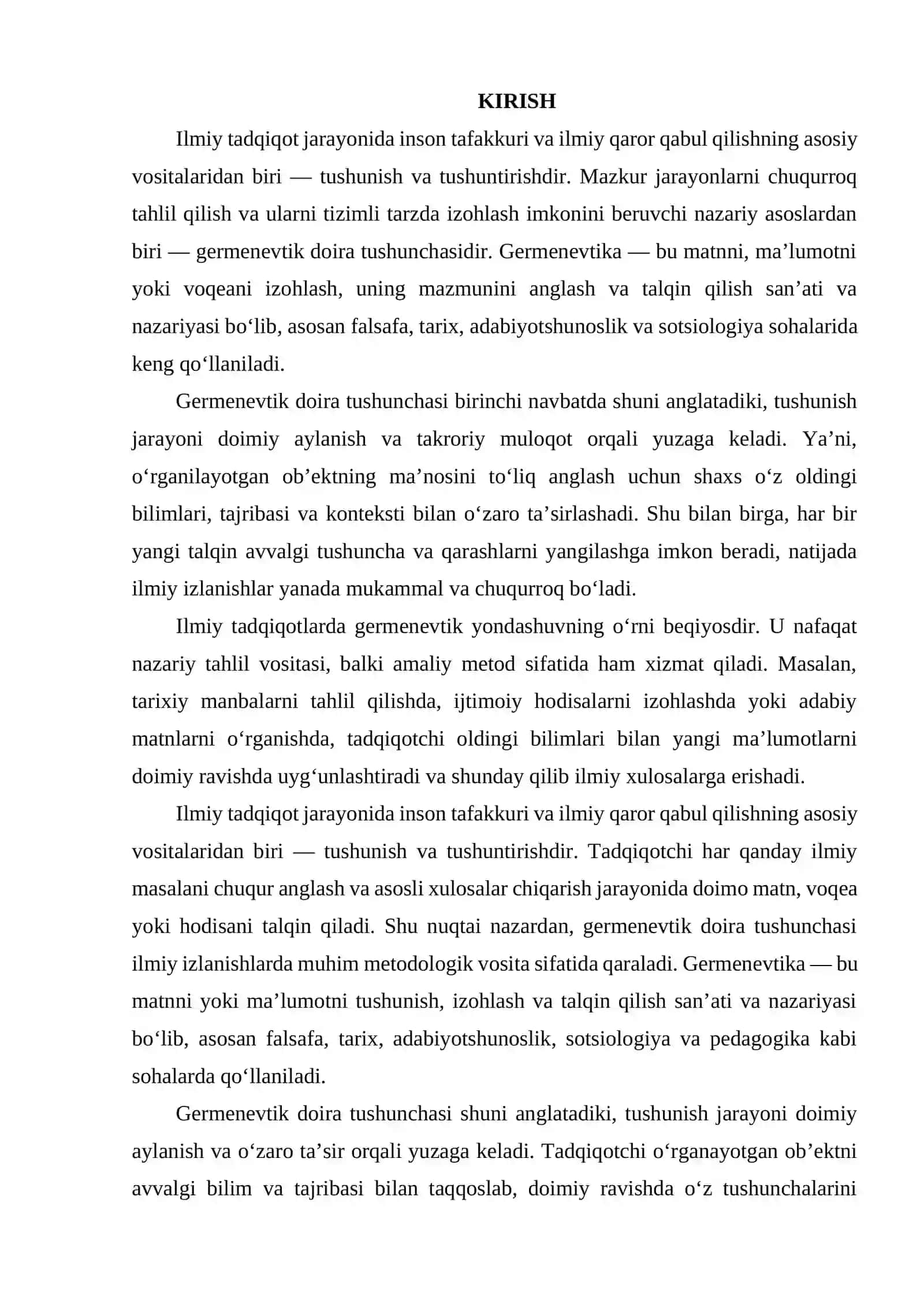 GERMENVTIK DOIRA. TUSHUNUSHNI VA TUSHUNTIRISHNING ILMIY TADQIQOTDAGI TUTGAN O‘RNI. 2