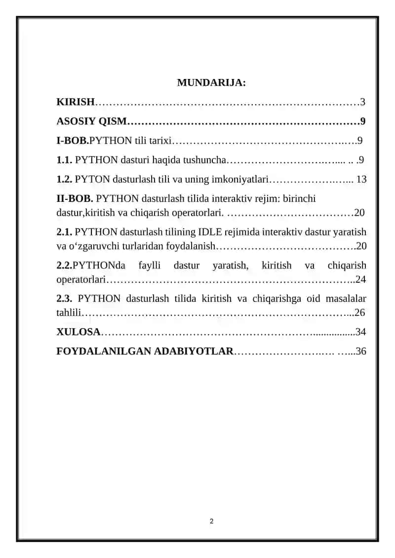 Phyton dasturlash tilida interaktiv rejim birinchi dastur,kiritish va chiqarish operatorlari. 2