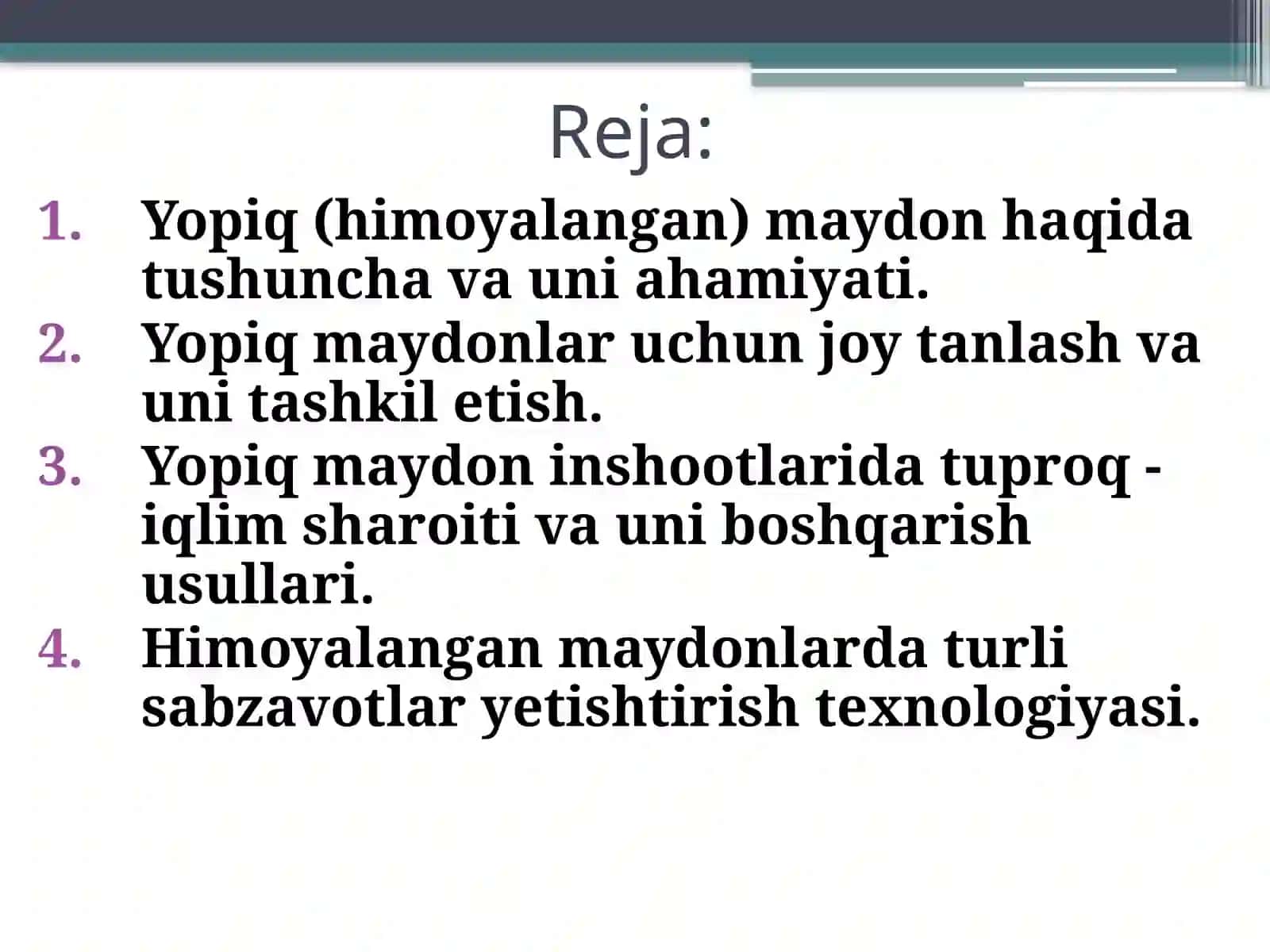 HIMOYALANGAN YER INSHOOTLARI TURLARI, TUZILISHI VA VAZIFALARI 2