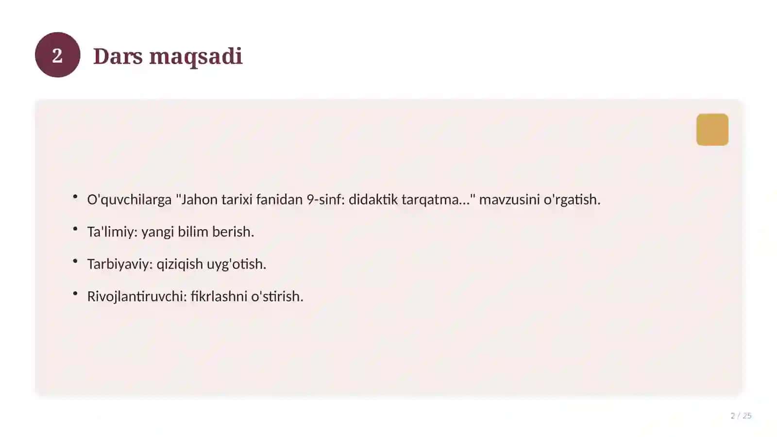 Jahon tarixi fanidan 9-sinf: didaktik tarqatma materiallar 2