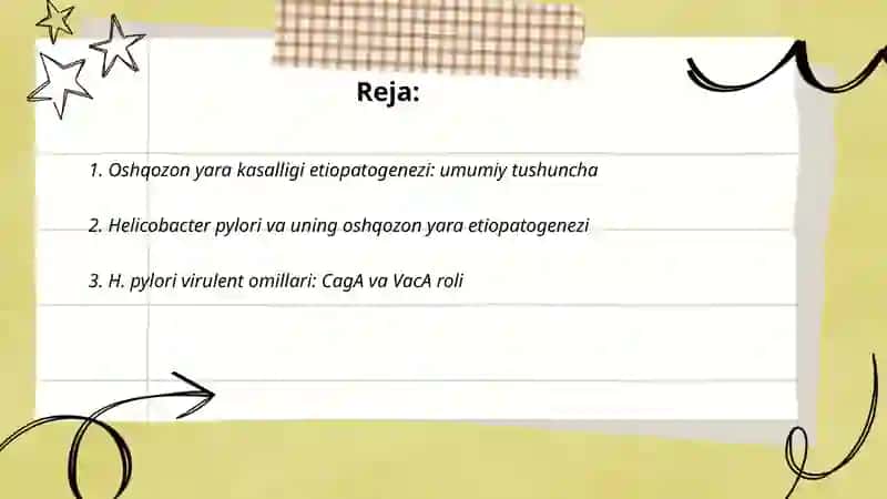 Oshqozon yara kasalligi etiopatogenezi 2