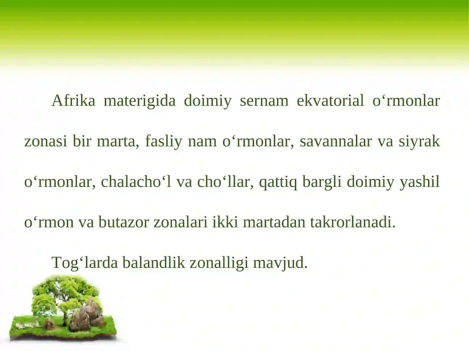 Ekvatorial o‘rmonlar va savannalar 2