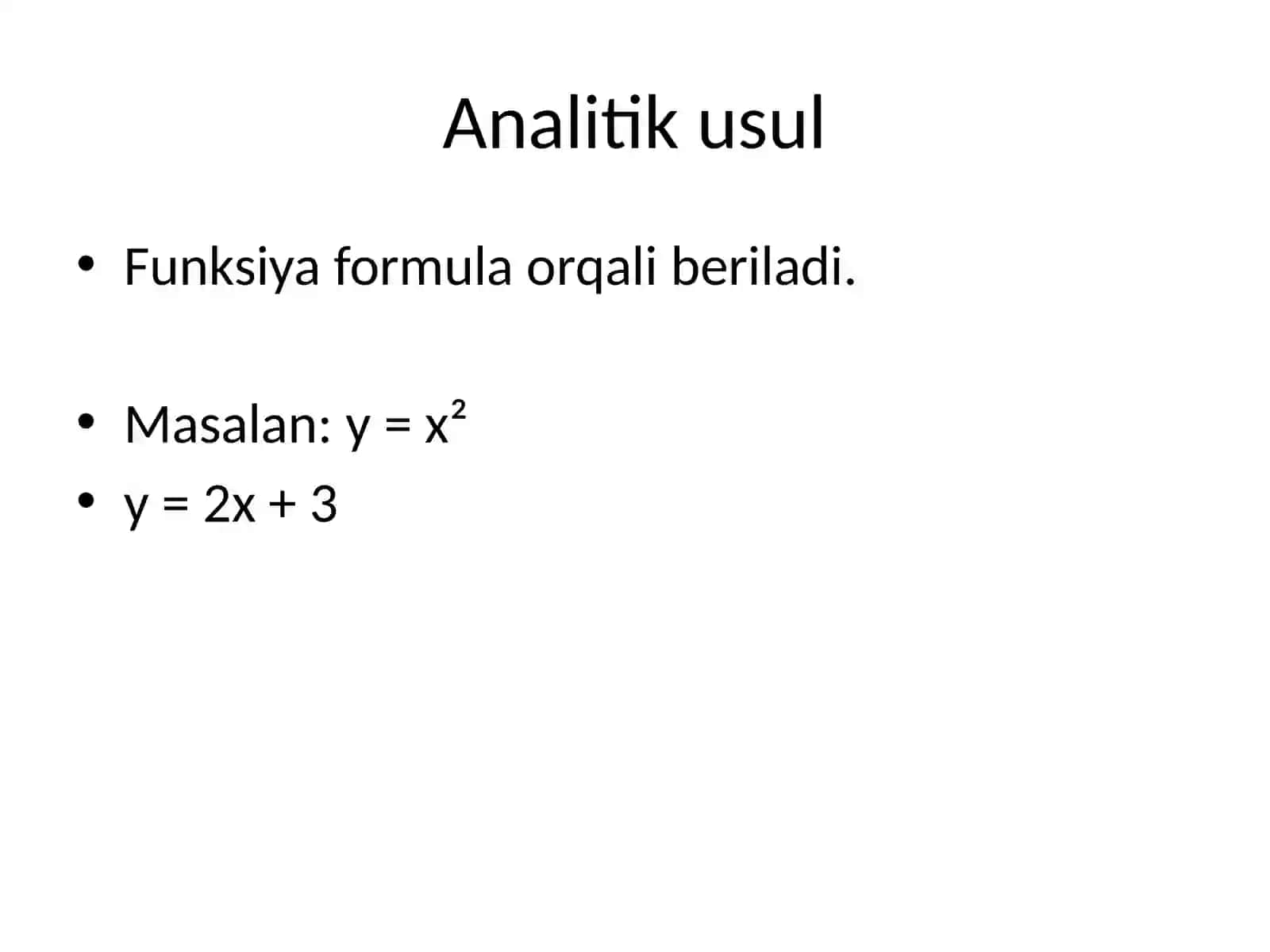 Funksiyani berilish usullari 2