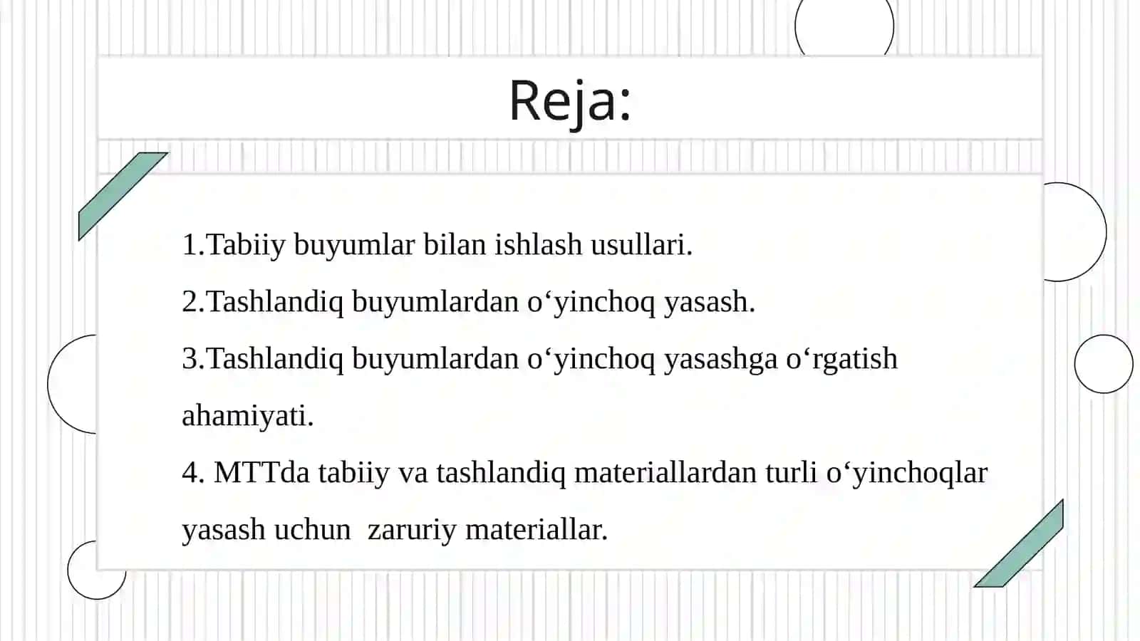 Tabiiy va tashlandiq materiallardan turli o‘yinchoqlar yasash 2