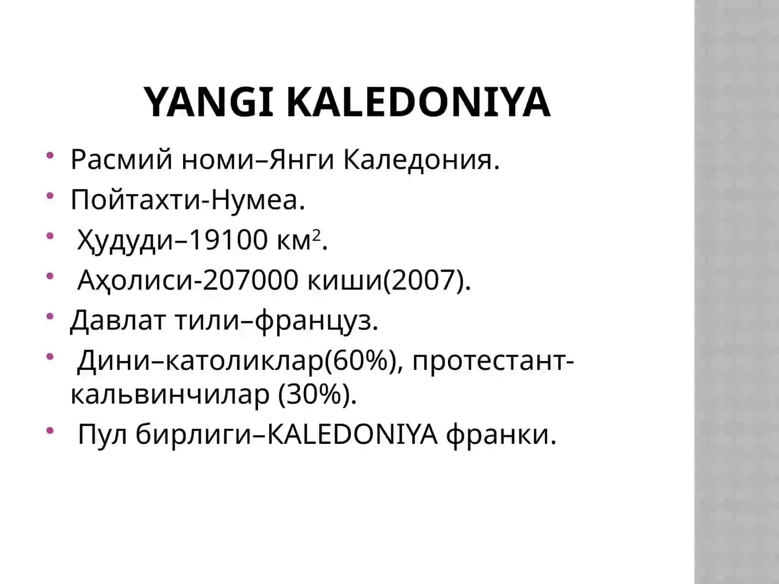 YANGI KALEDONIYA 2