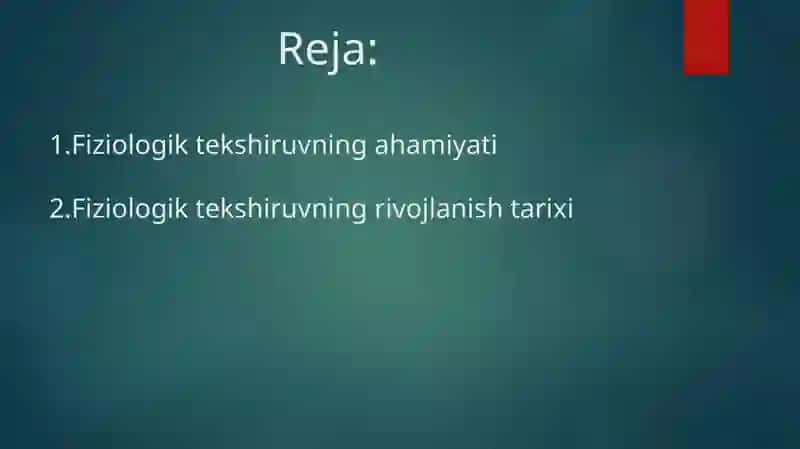 Fiziologik tekshiruv usullari 2