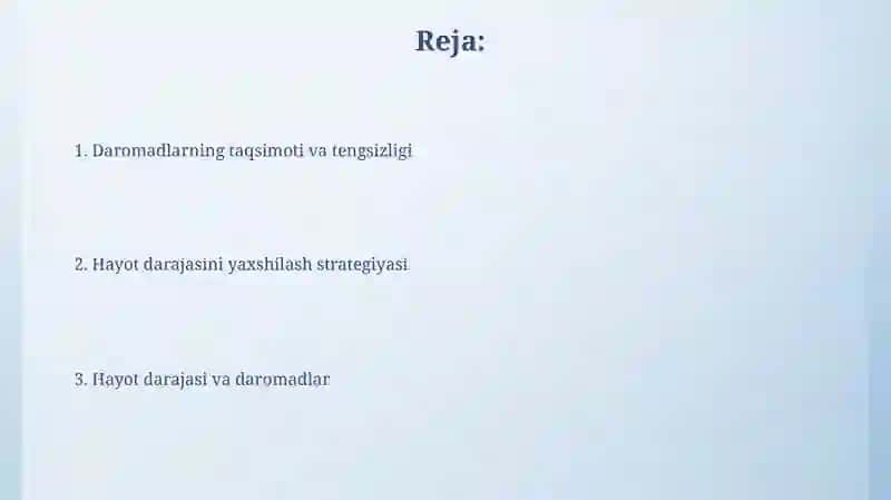 Hayot darajasini yaxshilash yo'llari 2