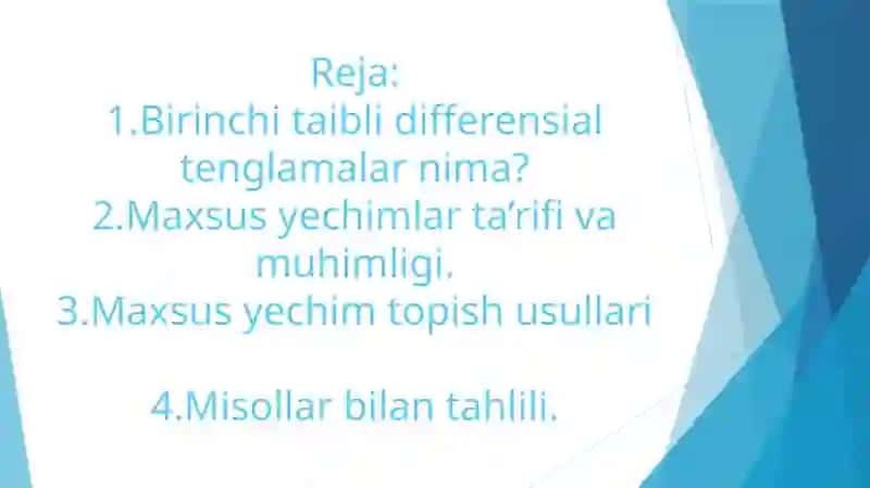 Birinchitaiblidifferensialtenglamalarnima? 2
