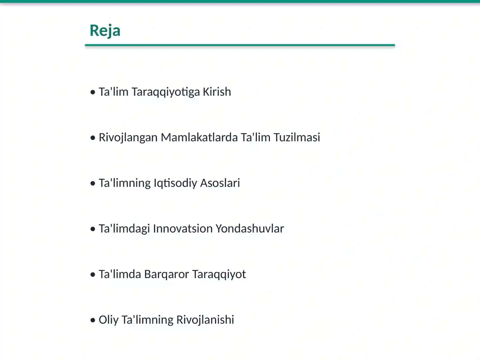 Jahonning Rivojlangan Mamlakatlarida Ta'lim Taraqqiyoti 2