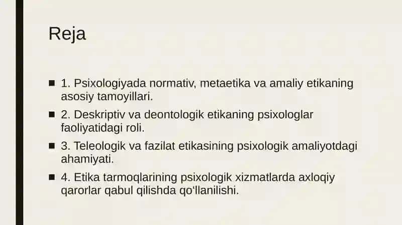 Psixologik etikalar tarmoqlari 2