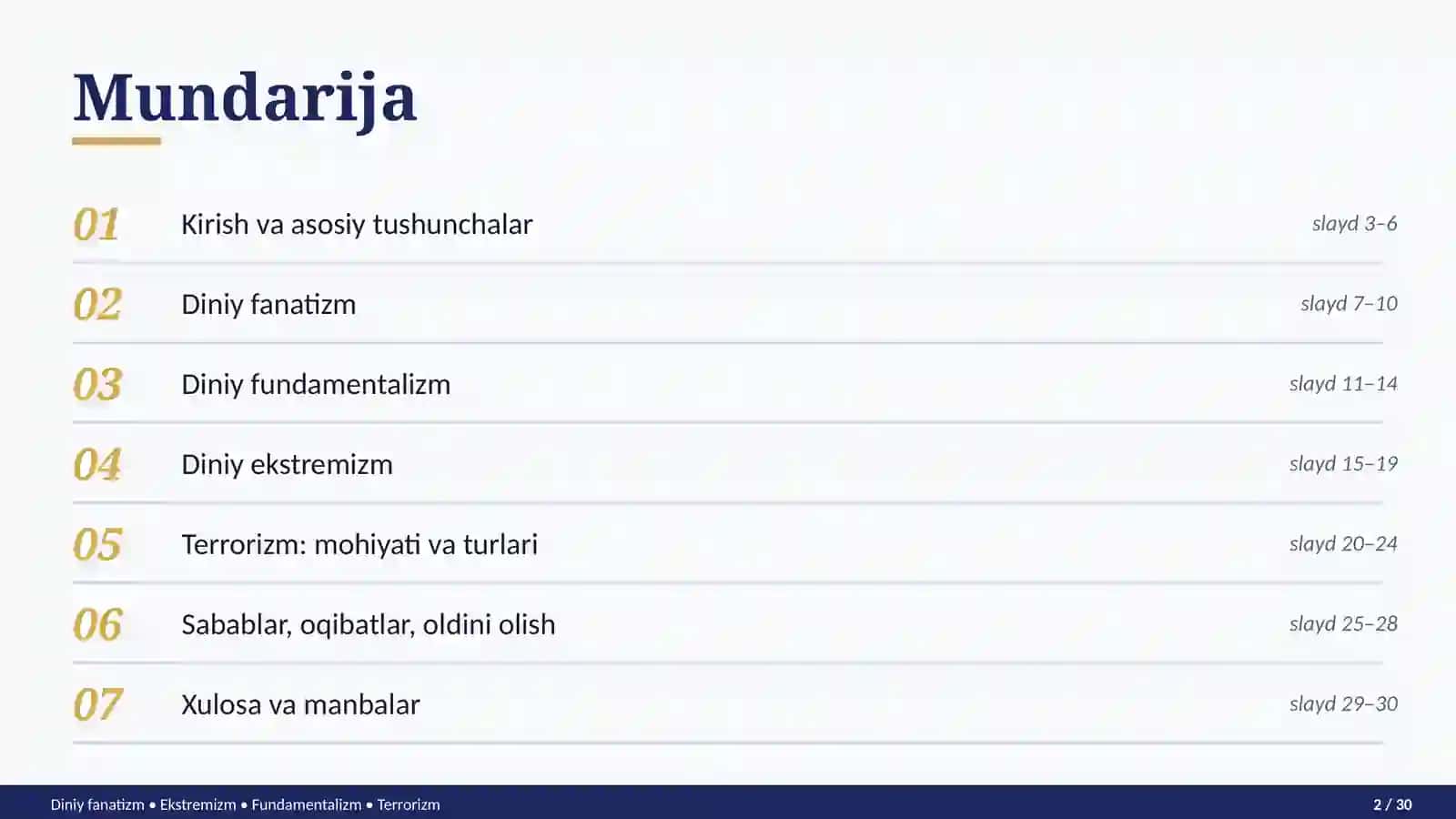 Diniy fanatizm, ekstremizm, fundamentalizm va terrorizm 2