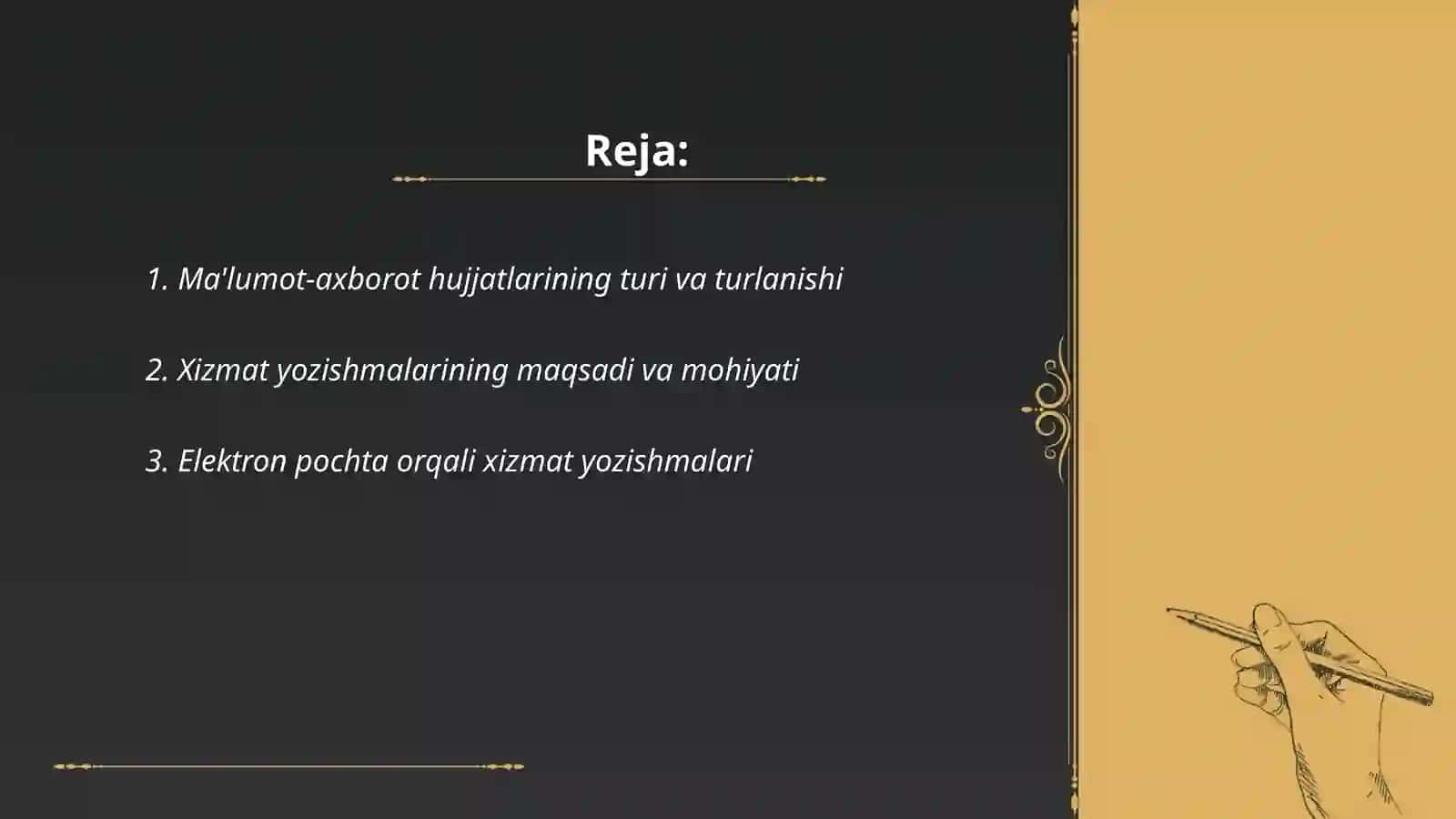 Ma'lumot-axborot va xizmat yozishma hujjatlari 2