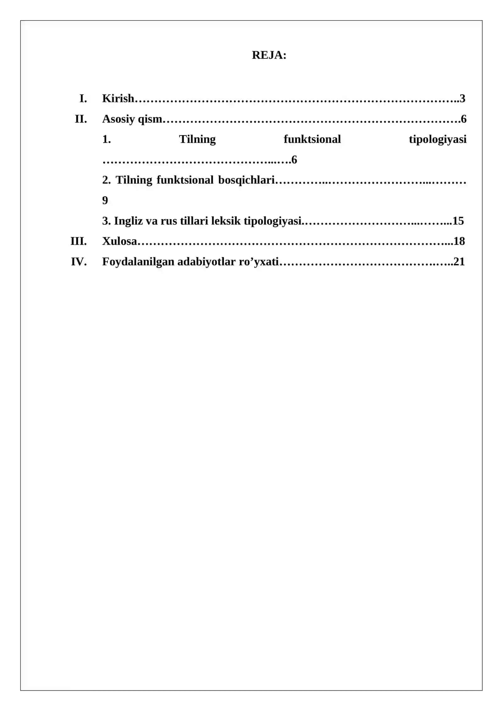 REFERAT Til oilalarining qiyosiy tipologiyasi 2