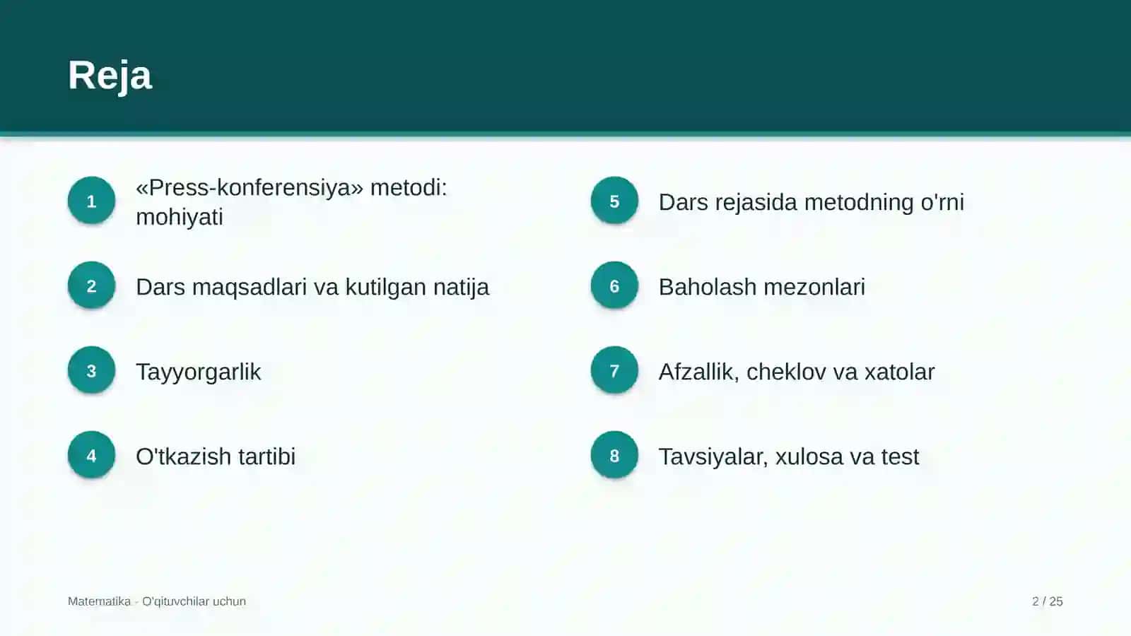 matematika darslarida press konferensiya metodidan foydalanish 7952 2