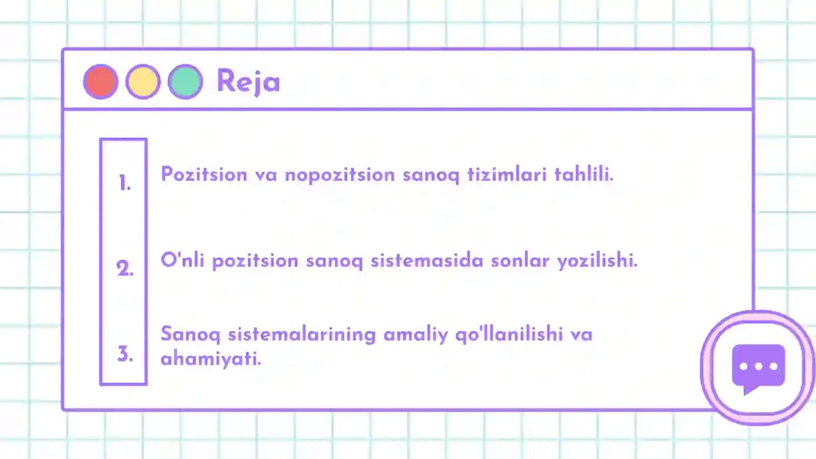 Sanoq sistematik tushunchasi 2