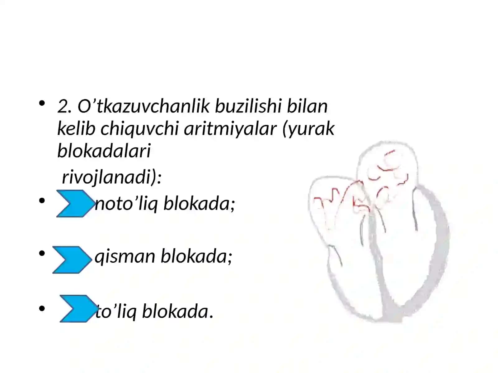 O'tkazuvchanlik buzilishi va EKG 2