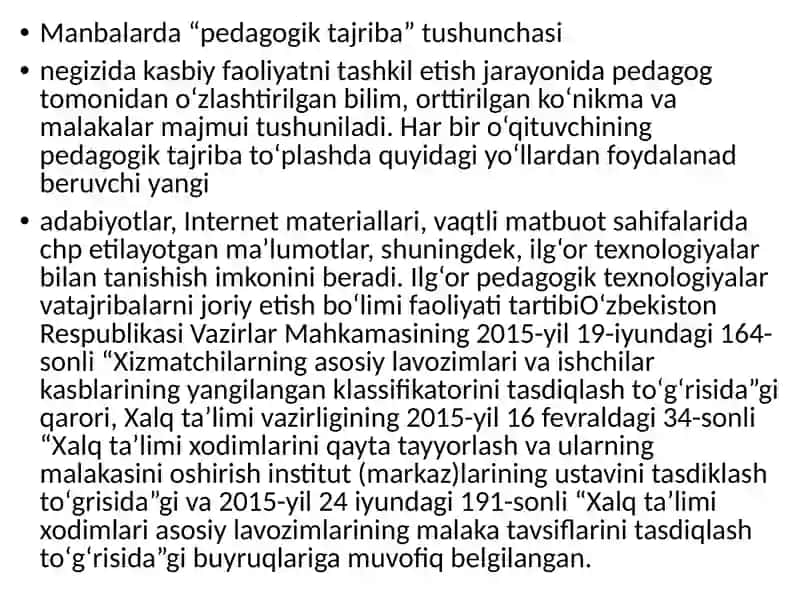 Pedagogik tajriba toʻplash 2