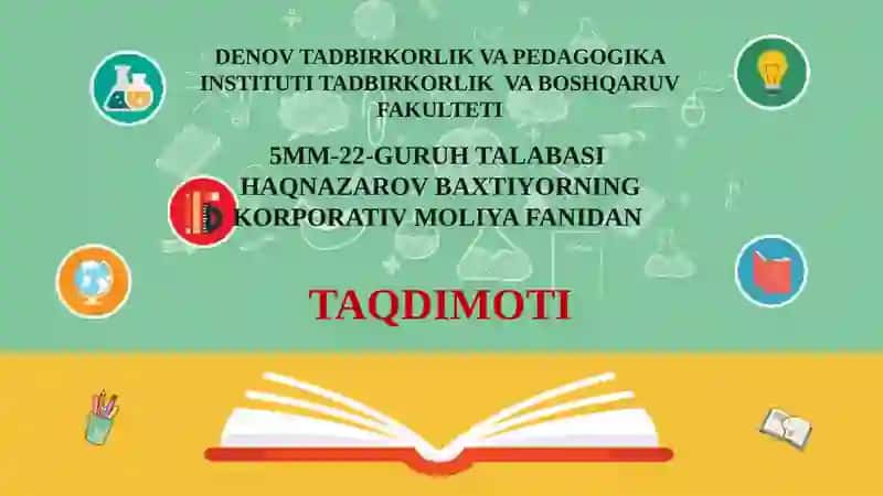 Korporativ Moliya: Kirish 2