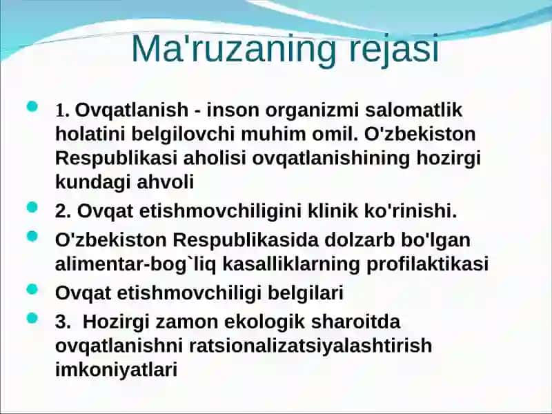 OVQATLANISh -AHOLI SALOMATLIGINI BELGILOVChI OMIL SIFATIDA 2