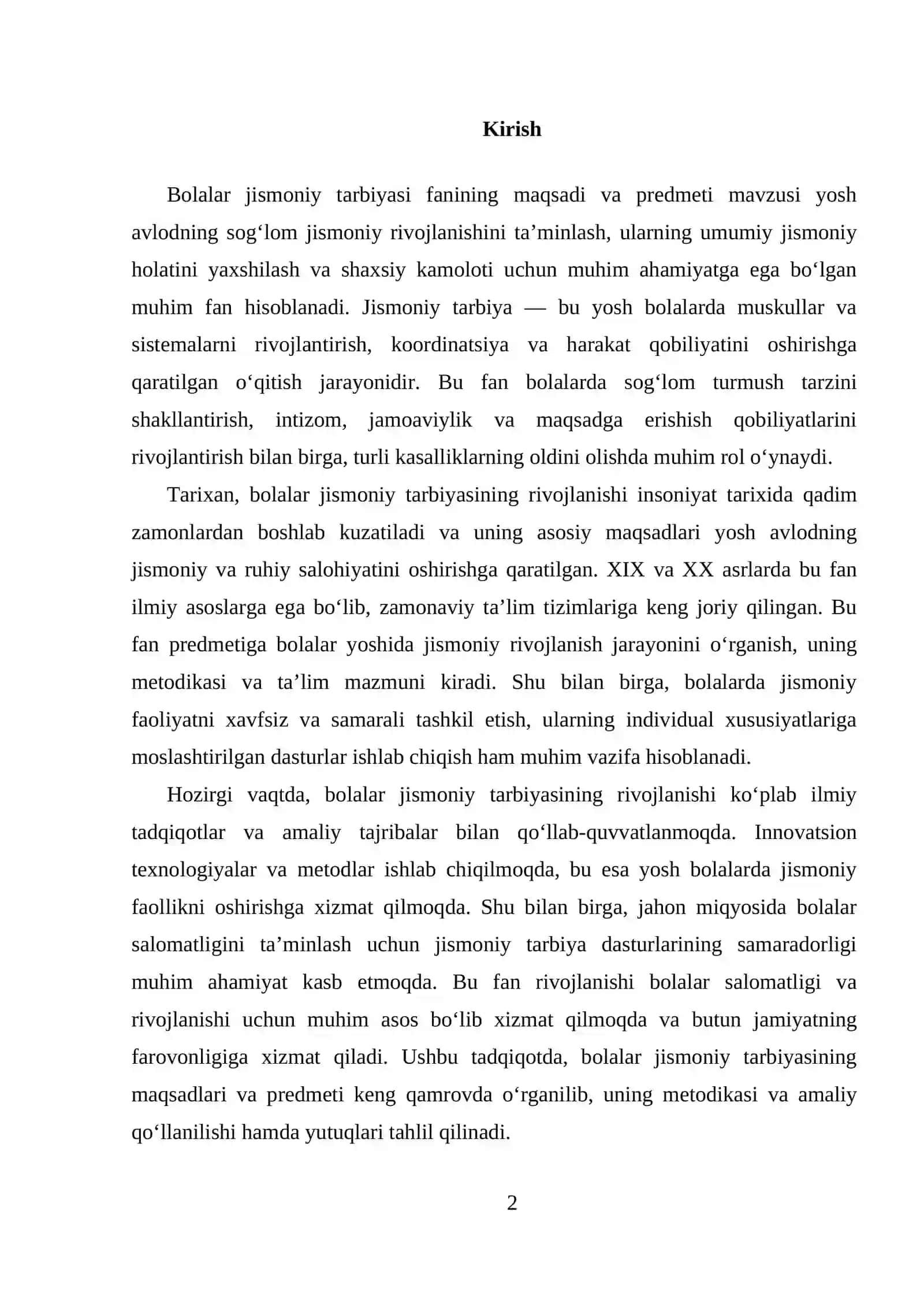 BOLALAR JISMONIY TARBIYASI FANINING MAQSADI VA PREDMETI 2
