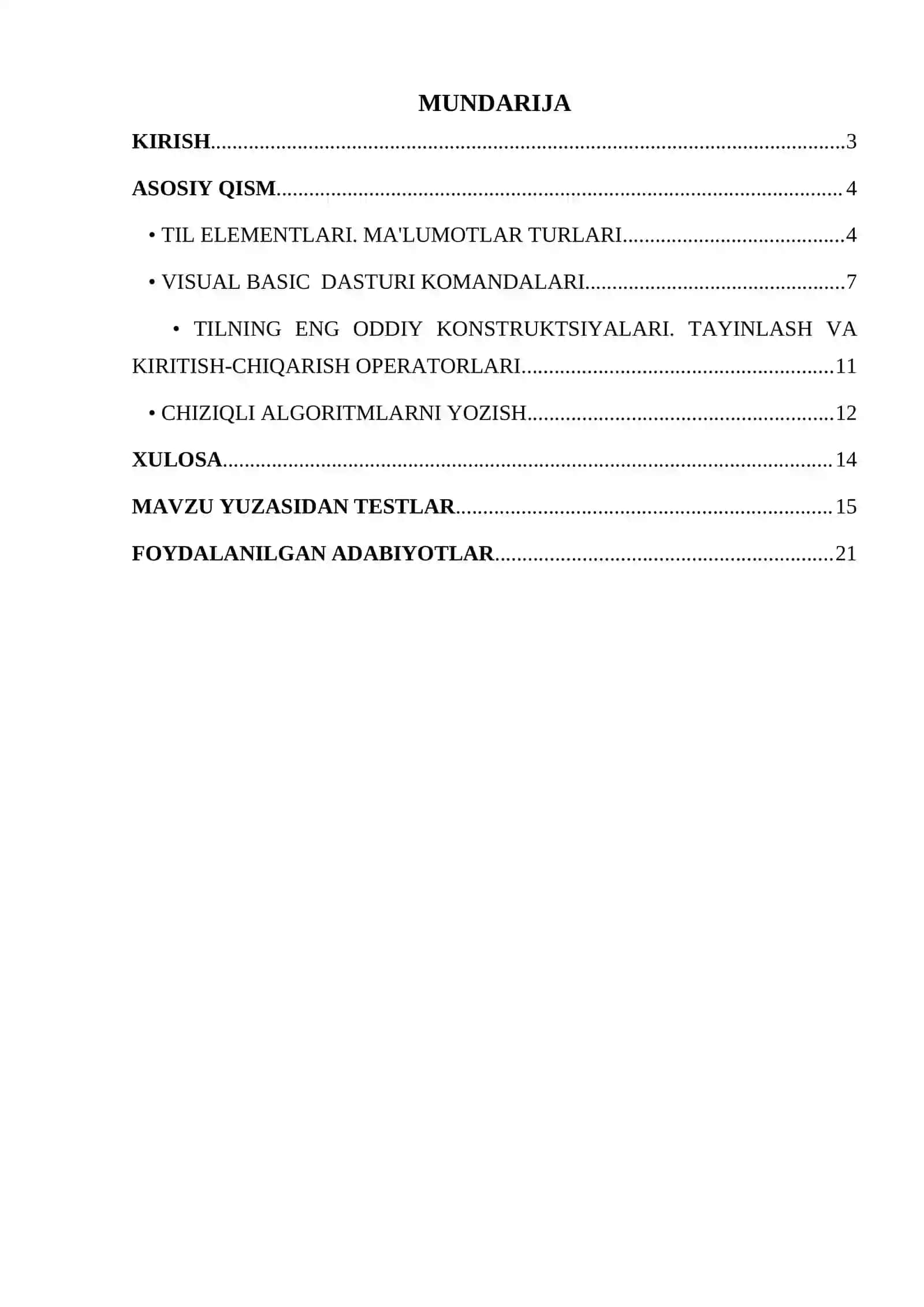Masalalarning algoritmini tuzish va shu algoritm asosida Visual Basic dasturlash tilida dastur tuzish 2