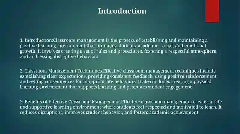 Classroom Management Techniques 2