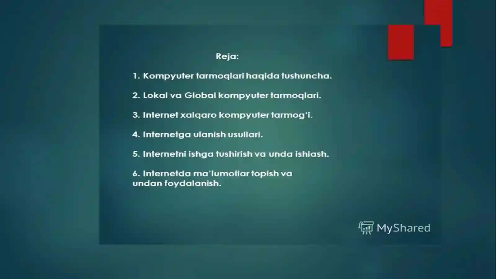 Internet xizmatlari bilan ishlash 2