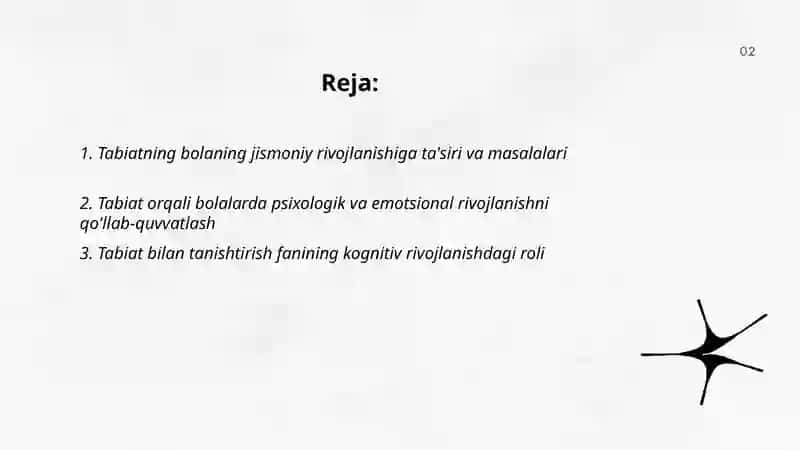 Tabiatning bolaning jismoniy rivojlanishiga ta'siri va masalalari 2