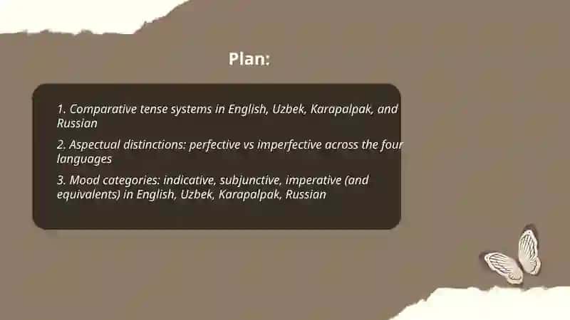 The verb and its grammatical categories in the English and Uzbek (Karapalpak, Russian) languages 2
